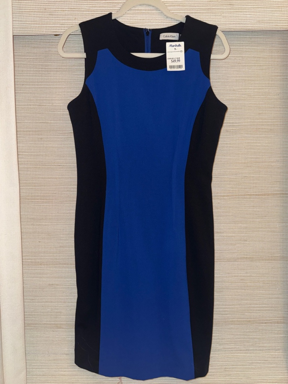 Calvin Klein | NWT | Sleeveless Colorblock Dress in Royal Blue & Black | Size 6